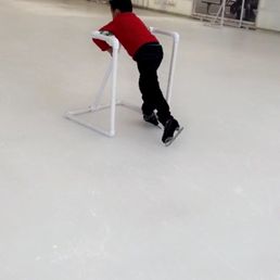 Son using the skating buddy (taller size). Son using the skating buddy (taller size).