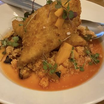 Moon & Turtle - Market Fish- Local Panko Crusted Mahi-mahi with organic couscous - Seafood Near Me - Hilo, Hawaii Moon & Turtle - Market Fish- Local Panko Crusted Mahi-mahi with organic couscous - Seafood Near Me - Hilo, Hawaii