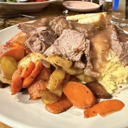 Pot Roast on a mashed potato bed Pot Roast on a mashed potato bed