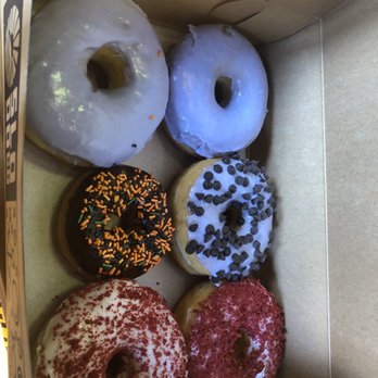 SloDoCo Donuts - Lavender, Red Velvet and Chocolate - Donuts Near Me - San Luis Obispo, California