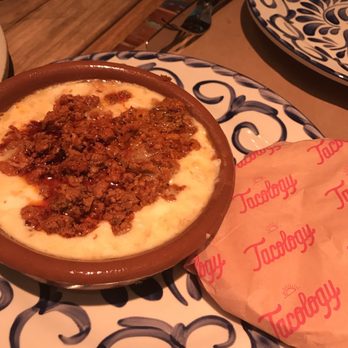 Tacology - Queso fundido con chicharrón. (Best thing on the menu) - Mexican Near Me - Miami, Florida Tacology - Queso fundido con chicharrón. (Best thing on the menu) - Mexican Near Me - Miami, Florida