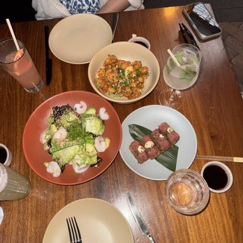 Belles Beach House - Shrimp and avocado salad. Rock shrimp. Crispy tuna rice - Tiki Bars Near Me - Venice, California