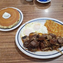 Active Auto - Good Year - Sirloin Tips and eggs with buttermilk pancakes
