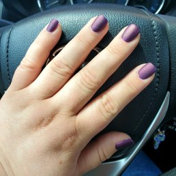 Gorgeous matte plum color & new nail set courtesy of An at Family Nails! Gorgeous matte plum color & new nail set courtesy of An at Family Nails!