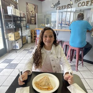 Photo of La Creperie - San Diego, CA, United States. 2 small tables inside. Plus some chairs and take out.