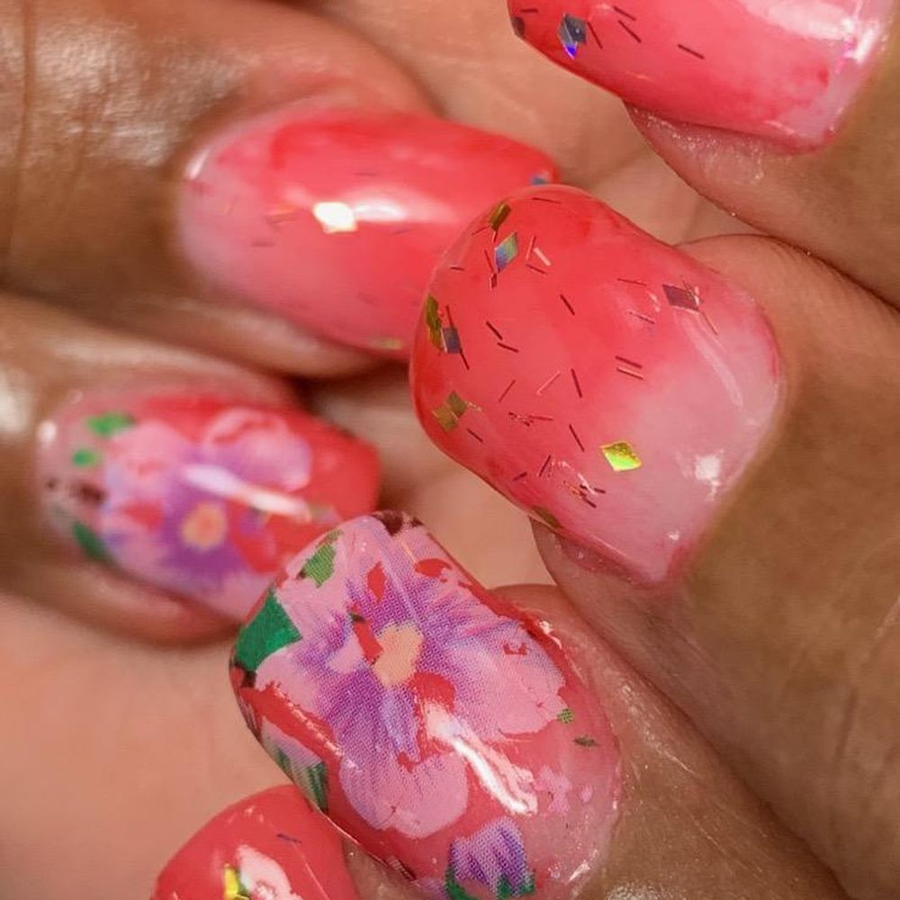 Modern Nails - Summer Blossoms - Nail Salons Near Me - San Leandro, California