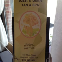 Toast 'n Shine Tan and Spa - The menu