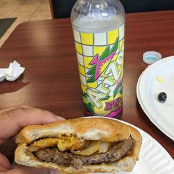 The New Santopietro Deli & Catering - MacBurger = Burger patty, Mac and cheese bites, cheddar and onions