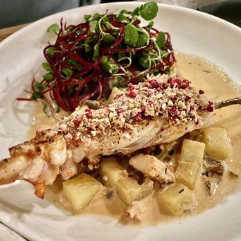 Høst - Lobster Tail with Potatoes and Morels - Danish Near Me - København K, 84 Høst - Lobster Tail with Potatoes and Morels - Danish Near Me - København K, 84