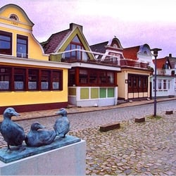 Heimatmuseum Warnemünde - Foto aus der Sicht des Wasserspiels