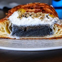 The Local General Store - Black sesame mochi danish cross section