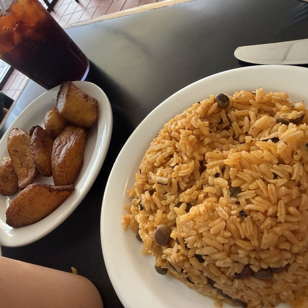 Punta Cana Caribbean Restaurant - Pastelon Platano Maduro and Arroz y Habichuelas Rojas (No Substitutions) - Dominican Near Me - Houston, Texas Punta Cana Caribbean Restaurant - Pastelon Platano Maduro and Arroz y Habichuelas Rojas (No Substitutions) - Dominican Near Me - Houston, Texas
