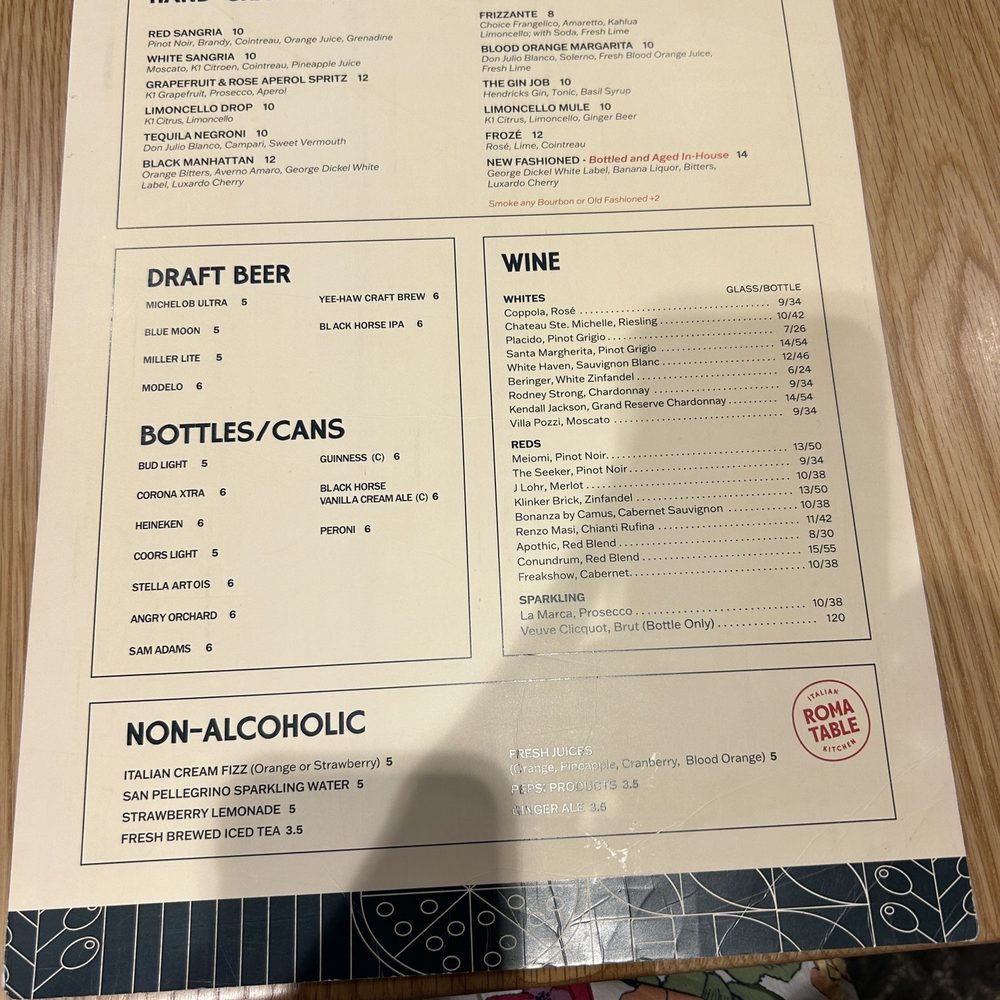 Roma Table - Menu - Italian Near Me - Sevierville, Tennessee Roma Table - Menu - Italian Near Me - Sevierville, Tennessee