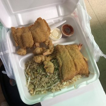 Tony's Country Kitchen - 2 piece fish plus 6 fried shrimp with shrimp fried rice - Barbeque Near Me - Houston, Texas Tony's Country Kitchen - 2 piece fish plus 6 fried shrimp with shrimp fried rice - Barbeque Near Me - Houston, Texas