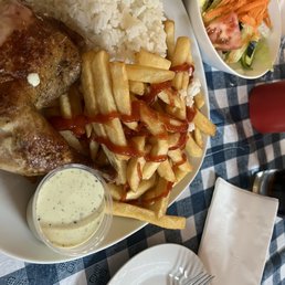 a plate of food on a table