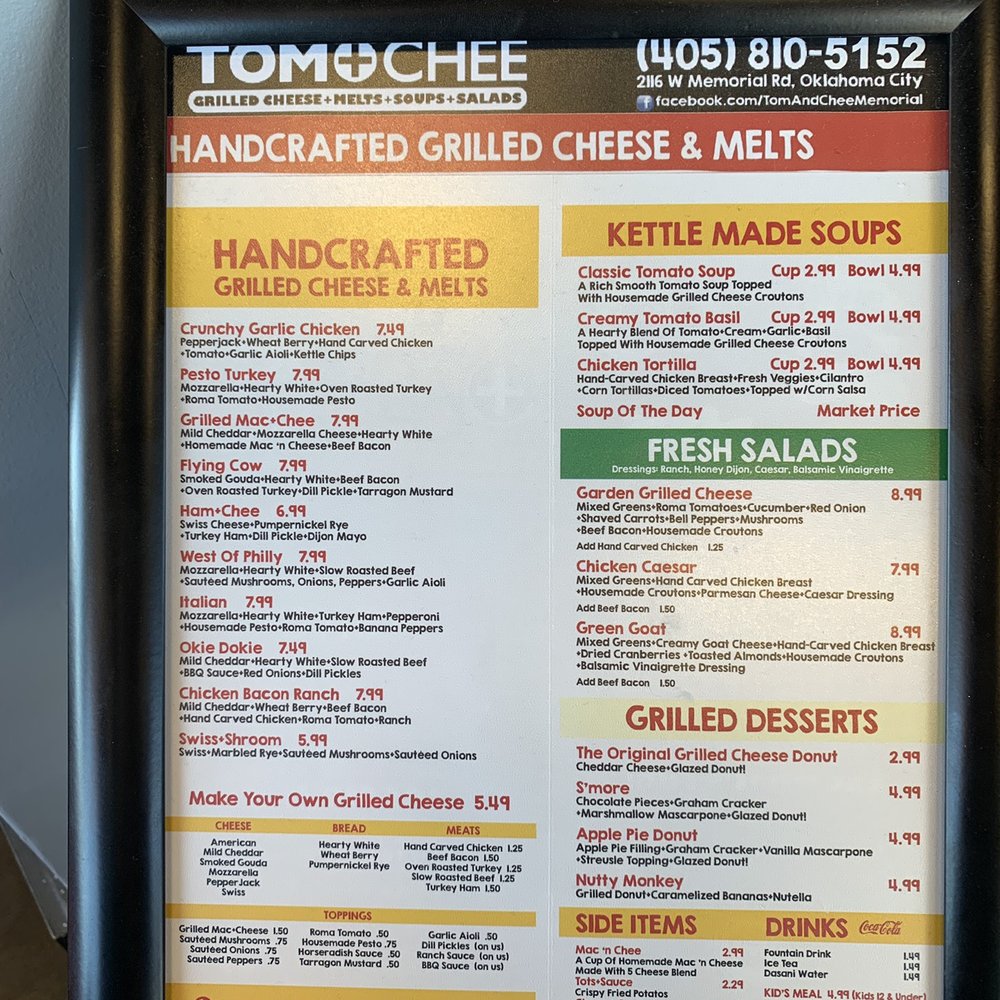 Tom & Chee - Menu - American Near Me - Oklahoma City, Oklahoma Tom & Chee - Menu - American Near Me - Oklahoma City, Oklahoma