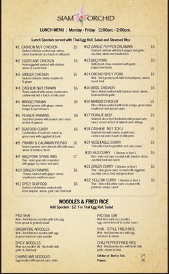 Menu photo 1 Siam Orchid Orinda, CA Menu photo 1 Siam Orchid Orinda, CA