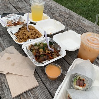 Yatai Hibachi - a picnic table full of food - Asian Fusion Near Me - Harpers Ferry, West Virginia Yatai Hibachi - a picnic table full of food - Asian Fusion Near Me - Harpers Ferry, West Virginia