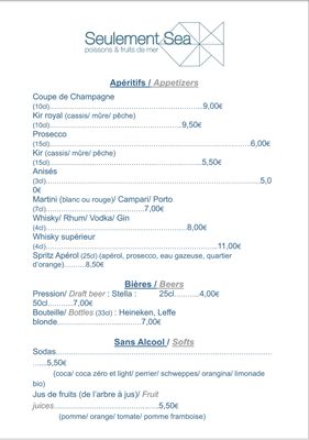 Menu photo 8 Seulement Sea Paris, 75 Menu photo 8 Seulement Sea Paris, 75