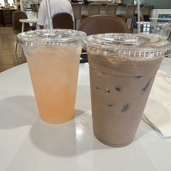 Heirloom Cafe & Market - Iced mocha and Strawberry Basil Lemonade - Breakfast & Brunch Near Me - Tomball, Texas