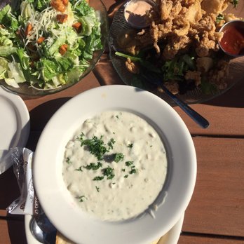 Shoreline Cafe - Bowl of soup and a Caesar salad. Good! Though the Caesar did not impress my company - Seafood Near Me - Santa Barbara, California Shoreline Cafe - Bowl of soup and a Caesar salad. Good! Though the Caesar did not impress my company - Seafood Near Me - Santa Barbara, California