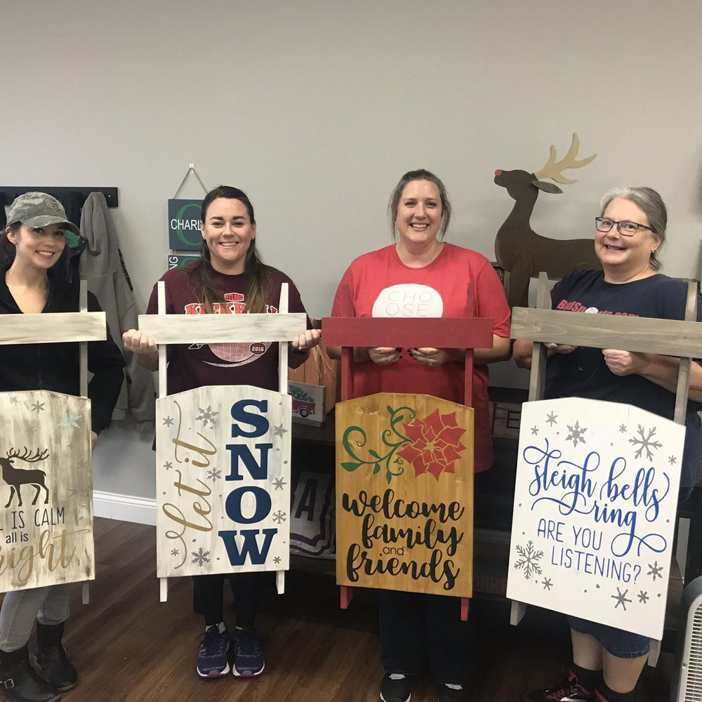 Words on Wood - Group shot!! - Paint-Your-Own Pottery Near Me - St Louis, Missouri Words on Wood - Group shot!! - Paint-Your-Own Pottery Near Me - St Louis, Missouri