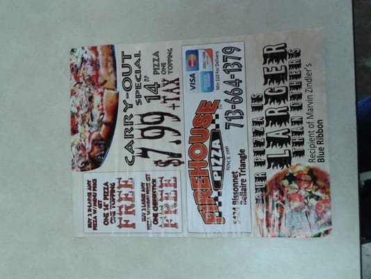 Menu photo 4 Firehouse Pizza Bellaire, TX Menu photo 4 Firehouse Pizza Bellaire, TX