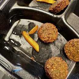 Burn the styrofoam. And four small pieces of falafel for $5.