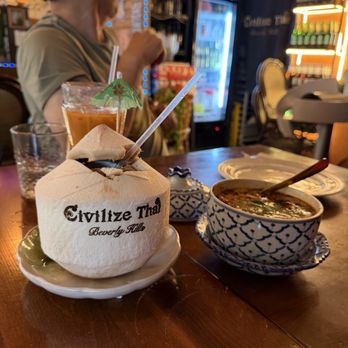 Civilize Thai Bistro - Coconut water, Tom Ka (Coconut Base), Thai Ice Tea - Thai Near Me - Beverly Hills, California