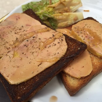 Le Comptoir - Foie gras on toast. Hmm looks a bit burnt - Bistros Near Me - Paris, 75