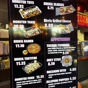 Monster Sonoran Hot Dogs - Menu - Hot Dogs Near Me - Tucson, Arizona