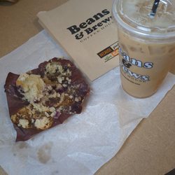 Beans & Brews Coffee House - Yes, me and my sister devoured the muffin! I will say they're blueberry muffin is 100% better than Starbucks!