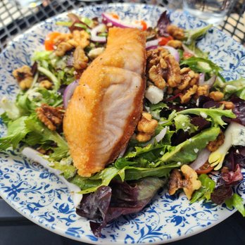 Café Hollander - Downer - Benelux salad with salmon added - Belgian Near Me - Milwaukee, Wisconsin Café Hollander - Downer - Benelux salad with salmon added - Belgian Near Me - Milwaukee, Wisconsin