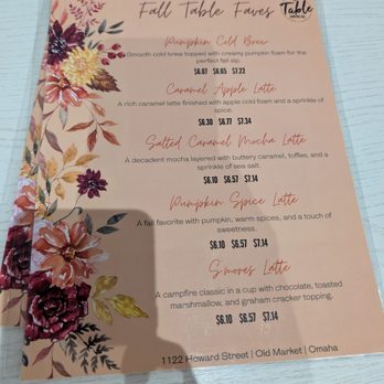 The Table Coffee - Fall special - Coffee & Tea Near Me - Omaha, Nebraska