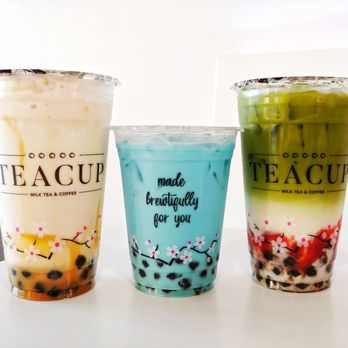 Teacup - Alvanche, Blue Milk, Strawberry Matcha milk tea - Coffee & Tea Near Me - Litchfield Park, Arizona