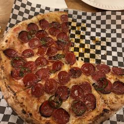 State Street - Pepperoni pizza (comes with Jalapeños and honey drizzle)