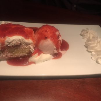 Winston's Grille - Strawberry shortcake with homemade strawberry ice cream - American Near Me - Raleigh, North Carolina