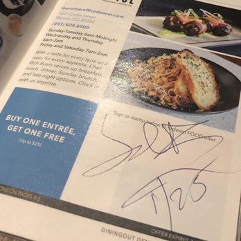 The Corner Office Restaurant + Martini Bar - Our first time using the Denver Passbook, easy peasy! - New American Near Me - Denver, Colorado