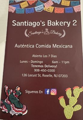 Menu photo 2 Santiago's Bakery Elizabeth, NJ Menu photo 2 Santiago's Bakery Elizabeth, NJ
