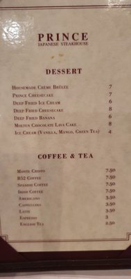 Menu photo 1 Prince Japanese Steakhouse Etobicoke, ON
