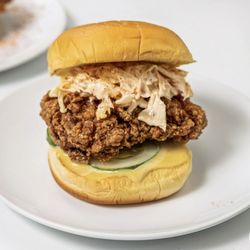 Trixie’s Chicken - o.g. buttermilk brined chicken thigh sandwich with housemade honey mustard