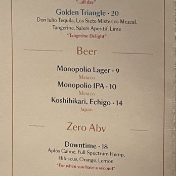 COTE Miami - Cocktail menu - Korean Near Me - Miami, Florida