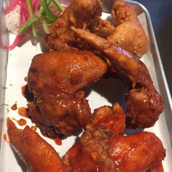Holdaak Fried Chicken - Original, Carmel soy, and spicy (top to bottom) - Chicken Shop Near Me - Fullerton, California