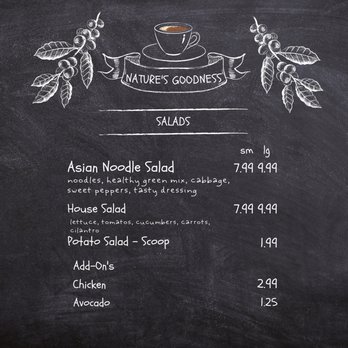 Nature's Goodness - a menu for a coffee shop - Juice Bars & Smoothies Near Me - Carmichael, California Nature's Goodness - a menu for a coffee shop - Juice Bars & Smoothies Near Me - Carmichael, California