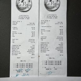 Auto gratuity for party of one.