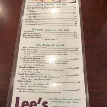 Mr Lee's Restaurant - menu and prices - New American Near Me - Cambridge, Ohio