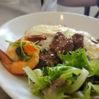 The Canopy - Steak skillet (with a share from the brown butter shrimp appetizer) - Breakfast & Brunch Near Me - Darien, Georgia The Canopy - Steak skillet (with a share from the brown butter shrimp appetizer) - Breakfast & Brunch Near Me - Darien, Georgia