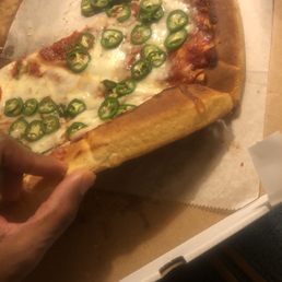Thick breaded pizza