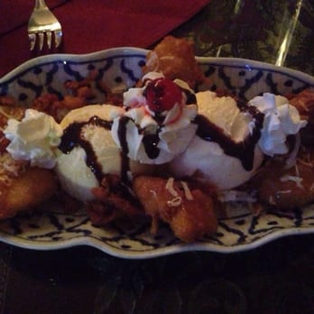 Siam House - fried banana with ice cream - Thai Near Me - Bloomington, Indiana