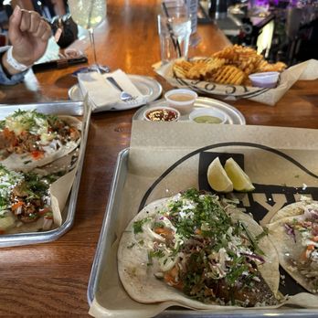 The Git Out - Fish Tacos , pork pastor Tacos al Tacos al Pastor, grilled fish tacos and waffle fries - Bars Near Me - Austin, Texas The Git Out - Fish Tacos , pork pastor Tacos al Tacos al Pastor, grilled fish tacos and waffle fries - Bars Near Me - Austin, Texas
